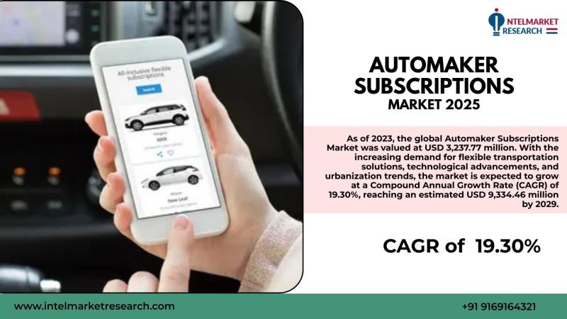 As of 2023, the global Automaker Subscriptions Market was valued at USD 3,237.77 million. With the increasing demand for flexible