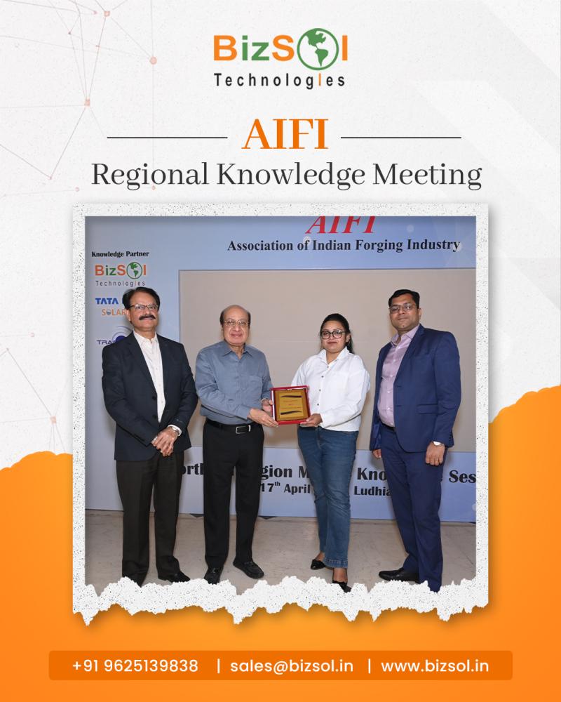 Dr. Amit Goyal and Ms. Sagarika Swain of BizSol Technologies at the AIFI Northern Region Meet in Ludhiana.