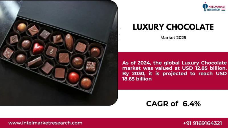 As of 2024, the global Luxury Chocolate market was valued at USD 12.85 billion. By 2030, it is projected to reach USD 18.65 billio