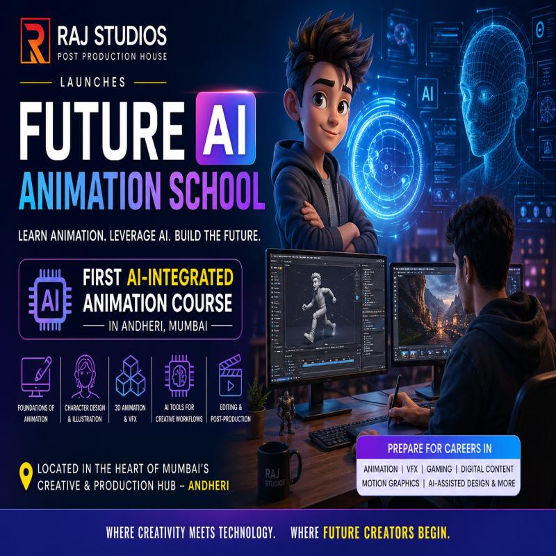 Future AI Animation School Launched by Raj Studios in Andheri, Mumbai with First AI-Integrated Animation Course