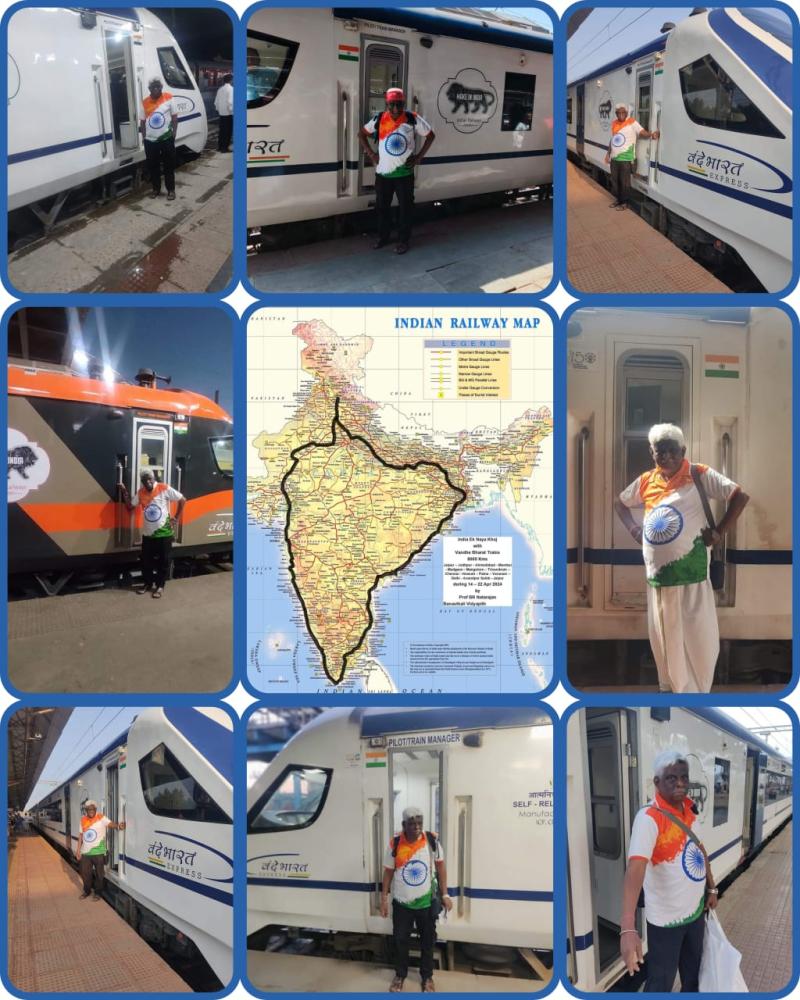 Senior Citizen Banasthali Prof BR Natarajan Mission with Passion Bharat Ek Naya Khoj with Vandhe Bharat Trains
