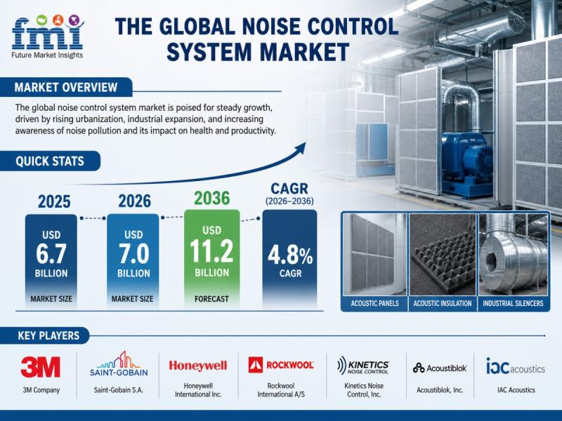 Noise Control System Market to Reach USD 11.2 Billion by 2036 as Regulatory Compliance and Commercial Acoustics Redefine Building Standards