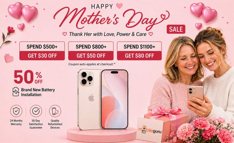 Mobile Guru's Mother's Day Sale 2026 offers tiered savings and trade-in options, helping Australians upgrade mum's phone for less.