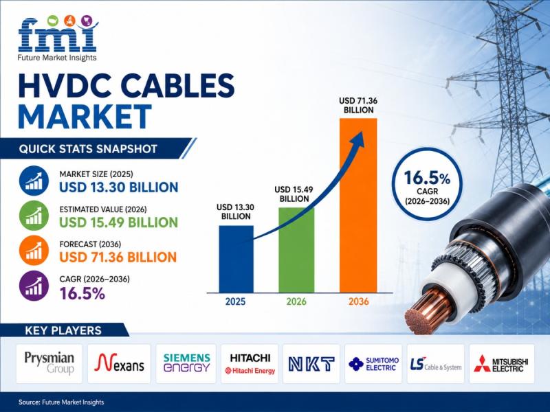HVDC Cables Market Accelerates Grid Transformation: Why Long-Distance Power Transmission Is Unlocking a USD 71.36 Billion Opportunity