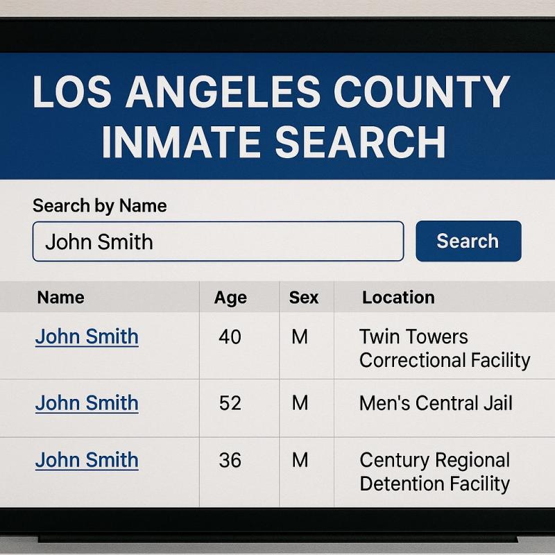 Los Angeles County Inmate Search Database