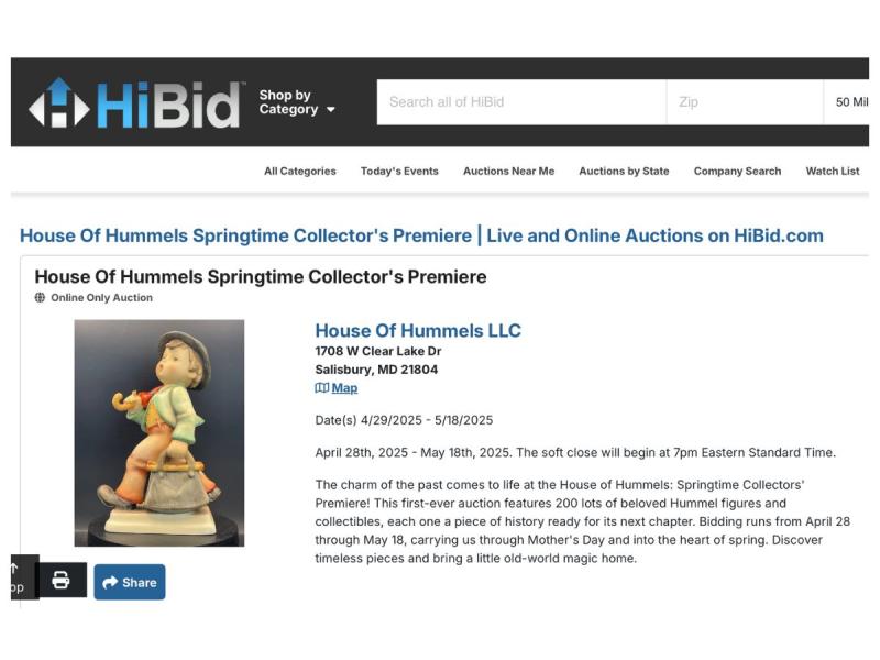 200+ Rare Hummel Figurines Go to Auction in a Carefully Curated Online Auction by Respected Distributor Jason Weston