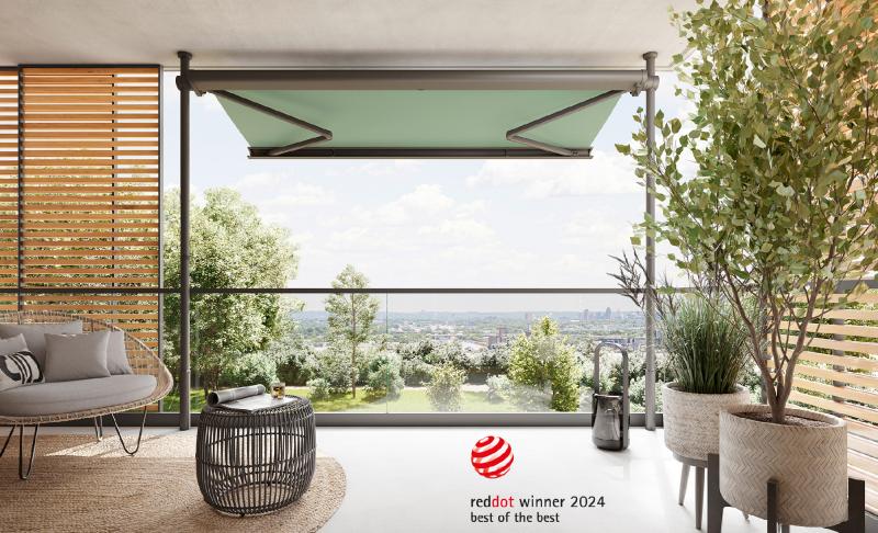 The "markilux 900", new wedge-in awning for balconies, has been awarded the "Red Dot: Best of the Best".