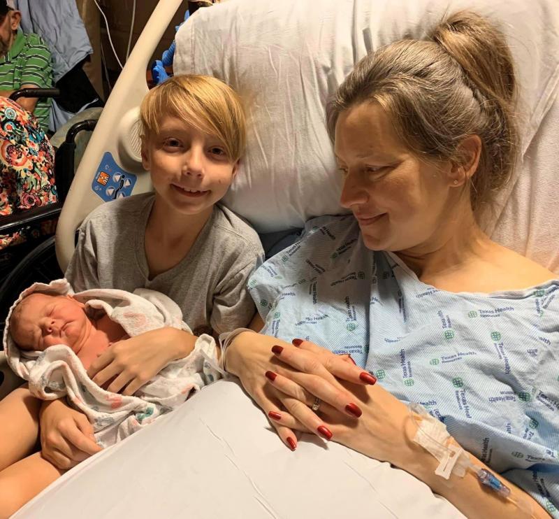 Texas mom Emily Linville received lifesaving blood transfusions during both deliveries of her two sons.