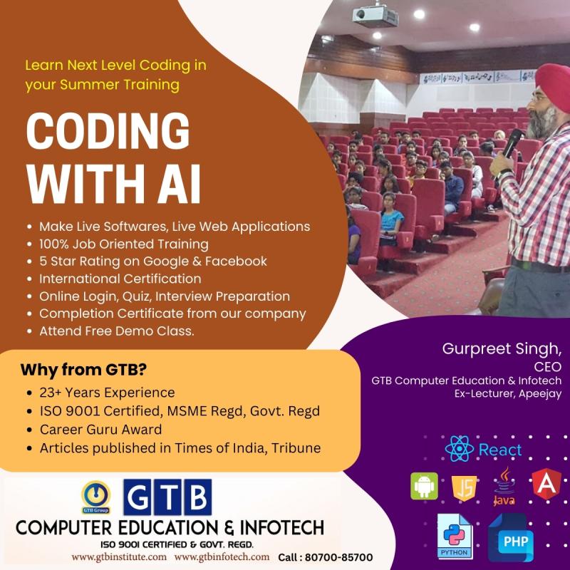 Unlock Your Potential: GTB Computer Education & Infotech Announces Best Summer Industrial Training for BTech Students