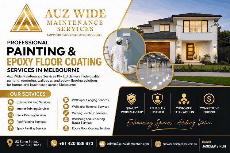 Auz Wide Maintenance Services Expands Premium Painting and Epoxy Floor Coating Solutions Across Melbourne
