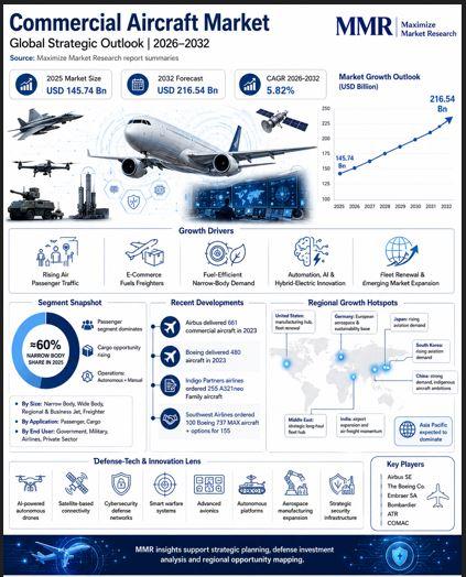 Commercial Aircraft Market to Reach USD 216.54 Bn by Forecast