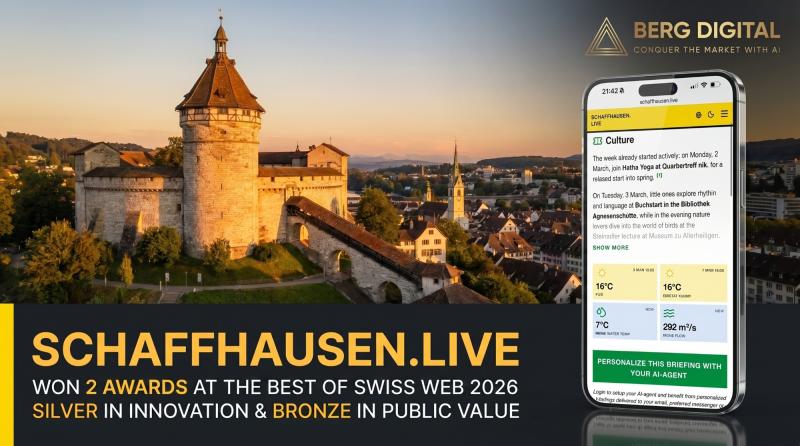 Agentic AI platform schaffhausen.live by Berg Digital won