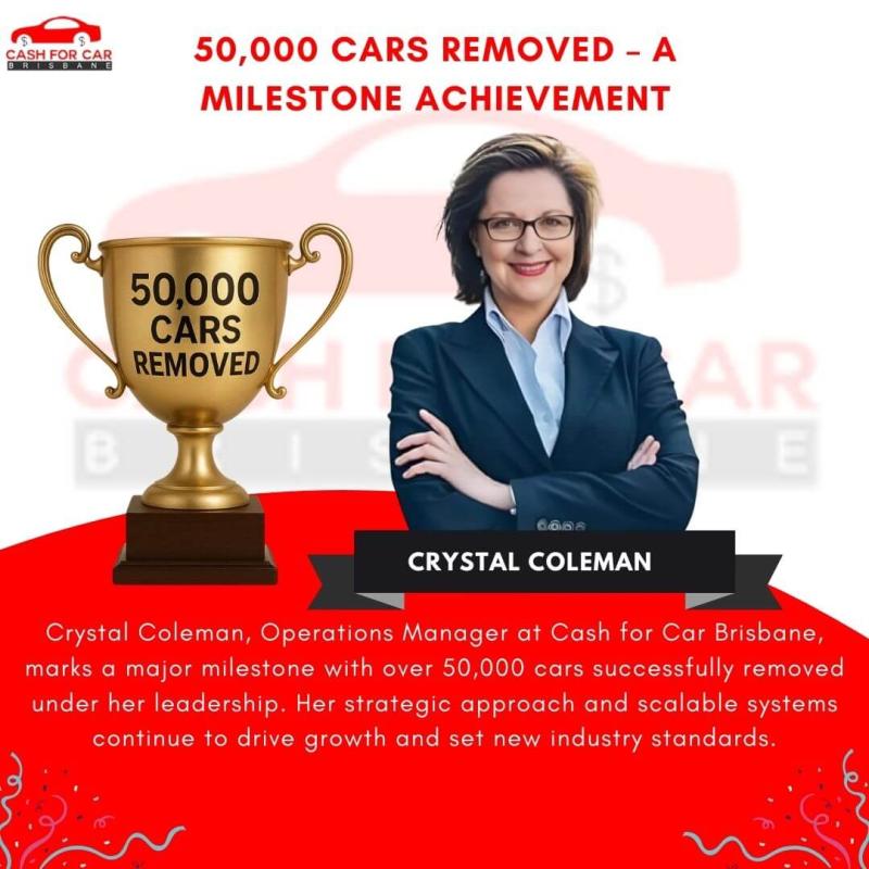 Milestone Achievement: 50,000 Cars Removed - Thanks to Crystal Coleman's Scalable Systems