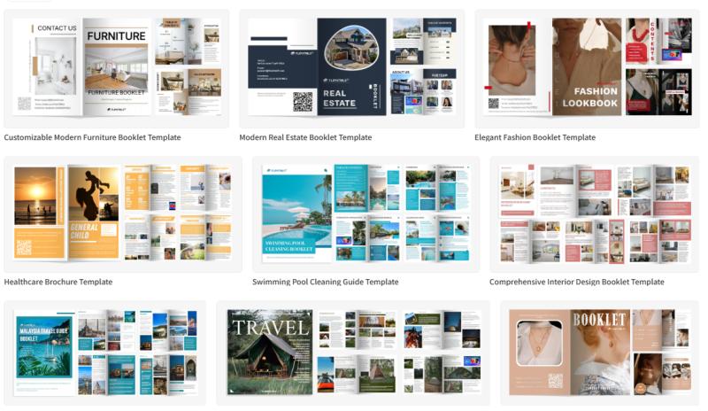 FlipHTML5 offers a booklet design template library.