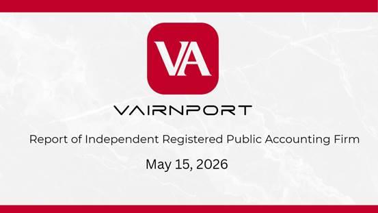 Vairnport Issues Financial Audit Report, Demonstrating Sound