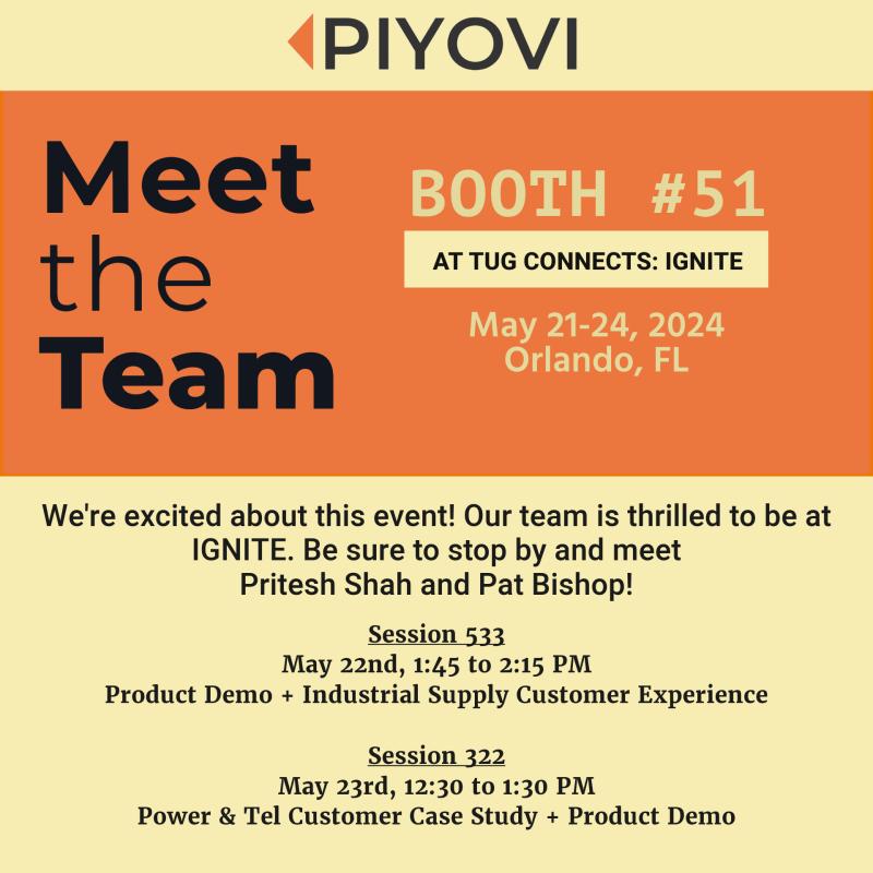 Excited to Announce: PIYOVI TMS at TUG CONNECTS 2024: IGNITE, May 21-24 in Orlando!