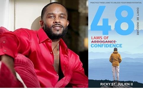 Author Ricky St. Julien with his book 48 Laws Of Confidence