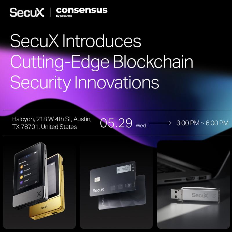 SecuX to Host Blockchain Security Event at Consensus 2024