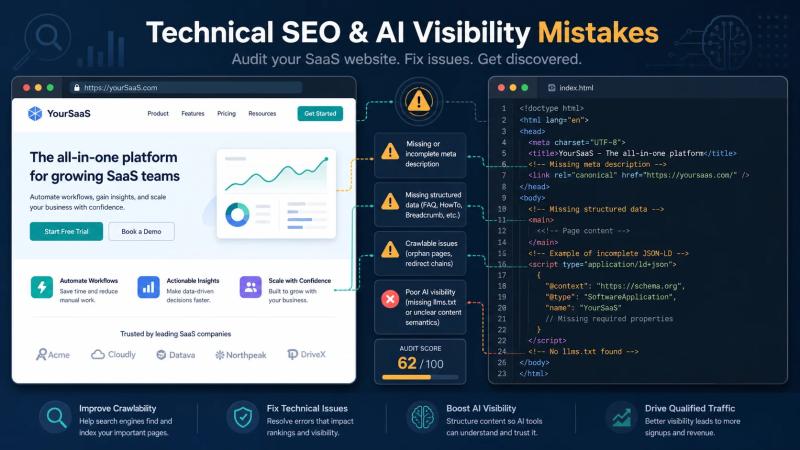 Your site looks great. But crawlers see a blank page. Here's what we found after 30 free site reviews - and how to fix it.