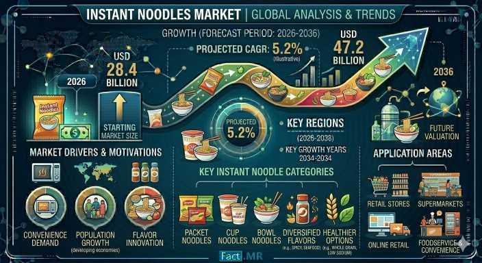 Instant Noodles Industry Projected to Grow at 5.2% CAGR, Driven