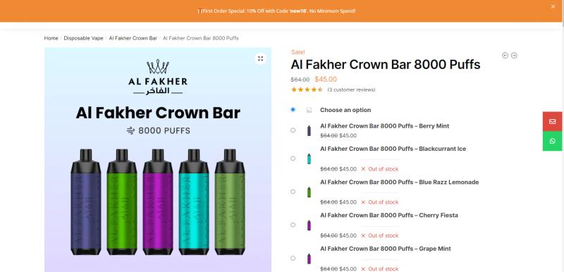 IGetVape.Info Announces the Return of Al Fakher Crown Bar in Stock