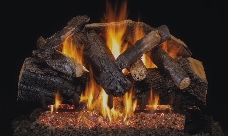 Vented gas log fireplace installed by Fyreslayer -- Kansas City's trusted fireplace and grill service expert.
