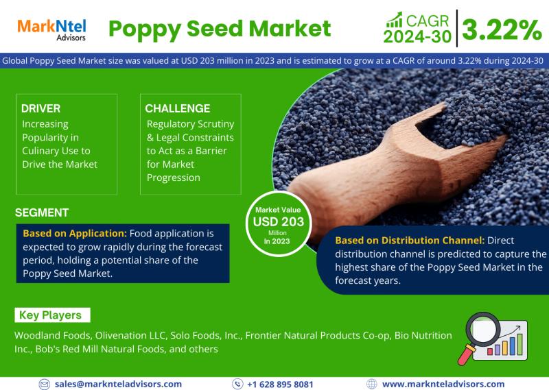 Poppy Seed Market Hits USD 203 Million Worth in 2023 and till 2030