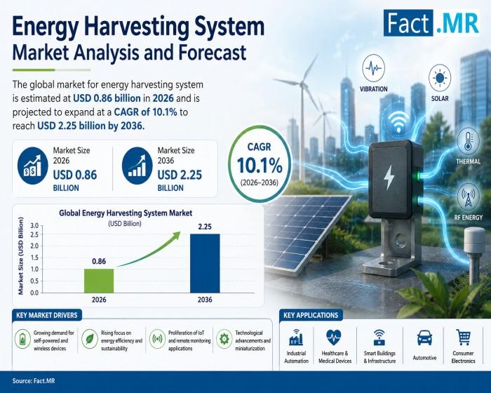 Energy Harvesting System Market to Expand at a CAGR of 10.1%