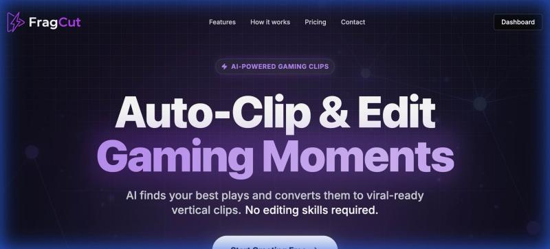 FragCut AI gaming clip maker for Twitch VODs