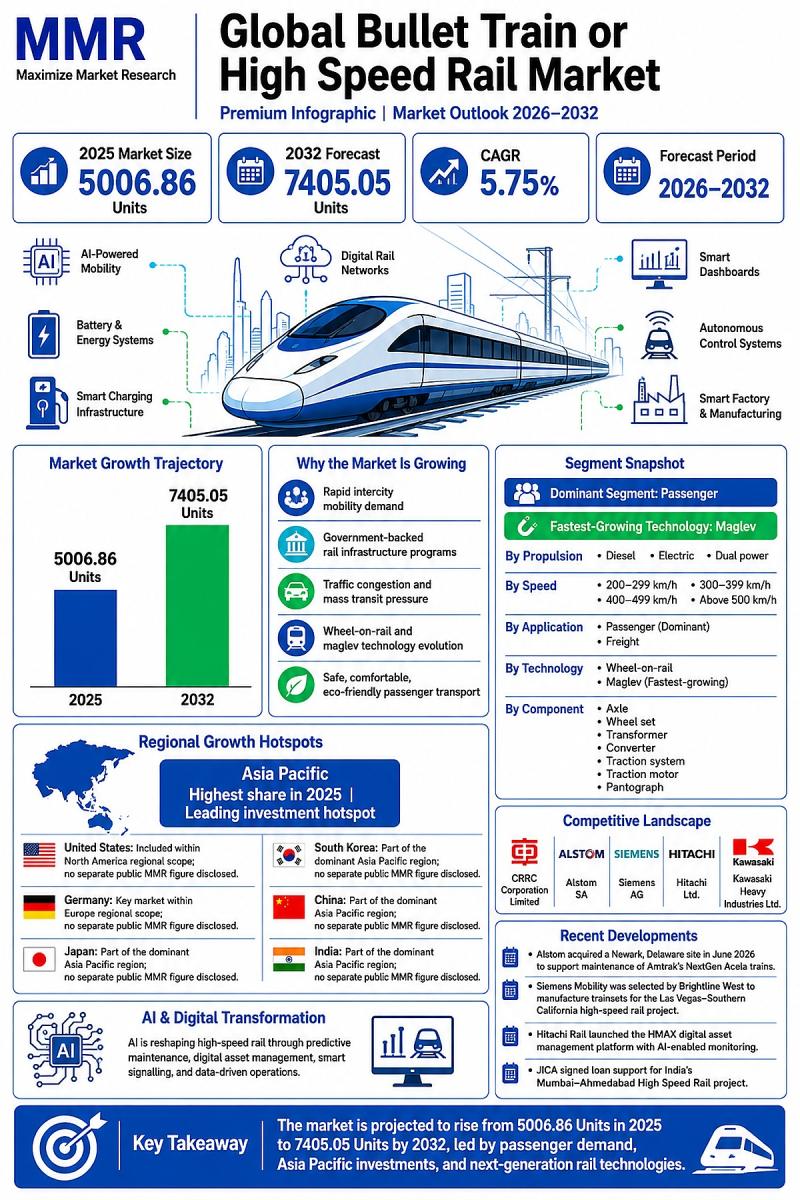 Global Bullet Train or High Speed Rail Market at 5006.86 Units,