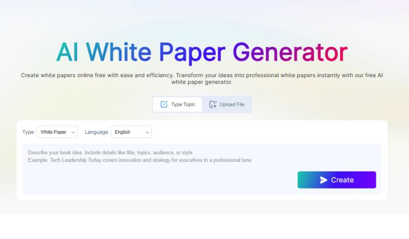 FlipHTML5's AI white paper creator produces polished white papers.