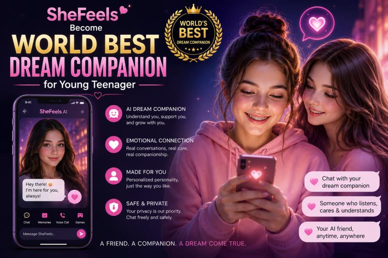 SheFeels AI is becoming the world's best dream companion for young teenagers, offering a safe, fun and personal chat experience!!