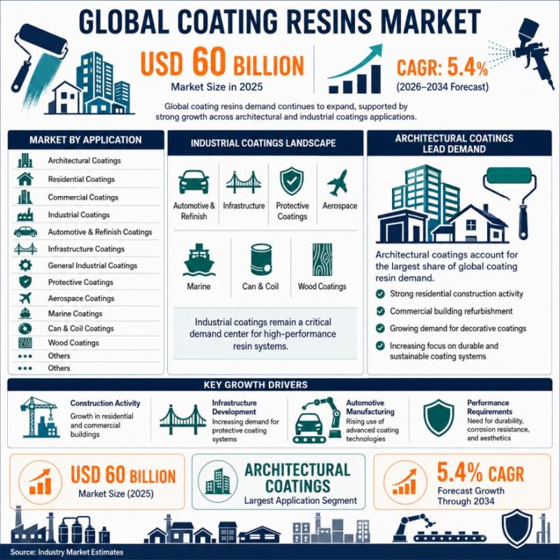 Coating Resins Market Size to Surpass $96B by 2034, Growing