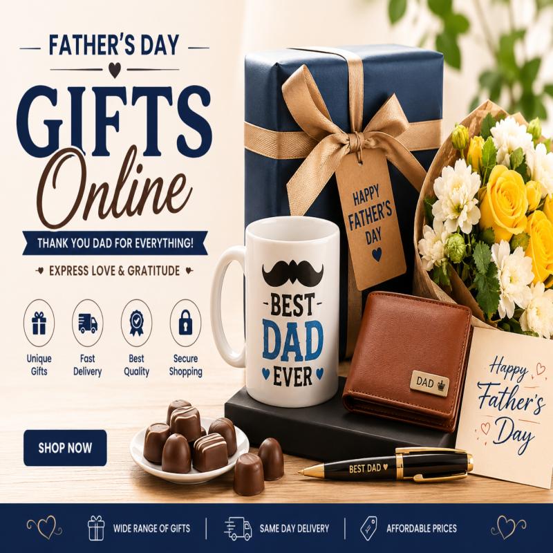 Celebrate Dad with exclusive Fathers Day Hampers and Unique Father's Day Gifts from OyeGifts.