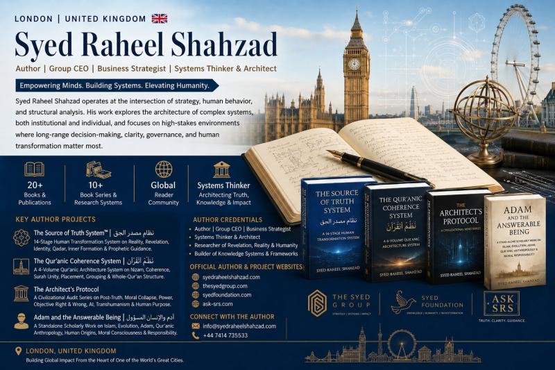 London-facing author platform across books, Ask SRS and public knowledge systems