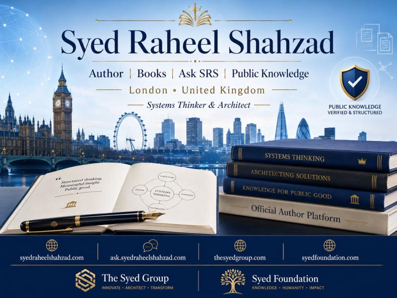 Syed Raheel Shahzad public knowledge record for books, Ask SRS and author verification