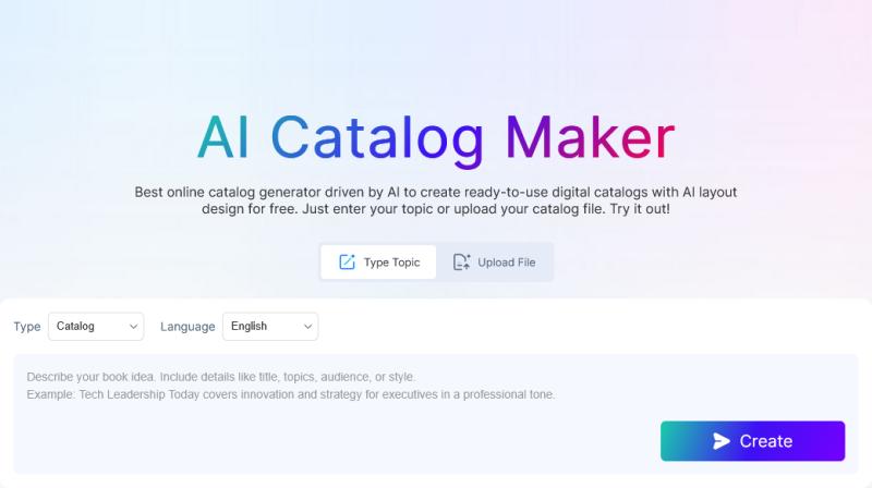 FlipHTML5's AI catalog generator lets users create digital catalogs.
