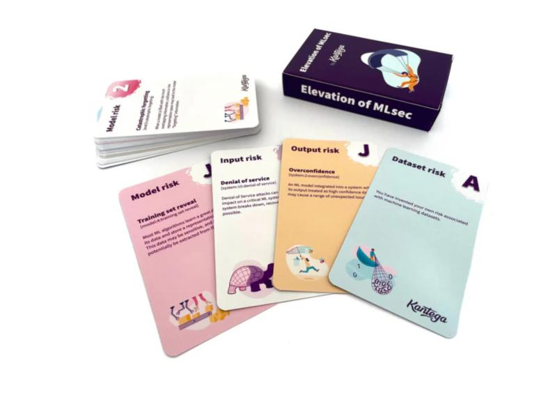 The Elevation of MLSec is a threat modeling card game created by Elias Brattli Sørensen, produced and printed by Agile Stationery.