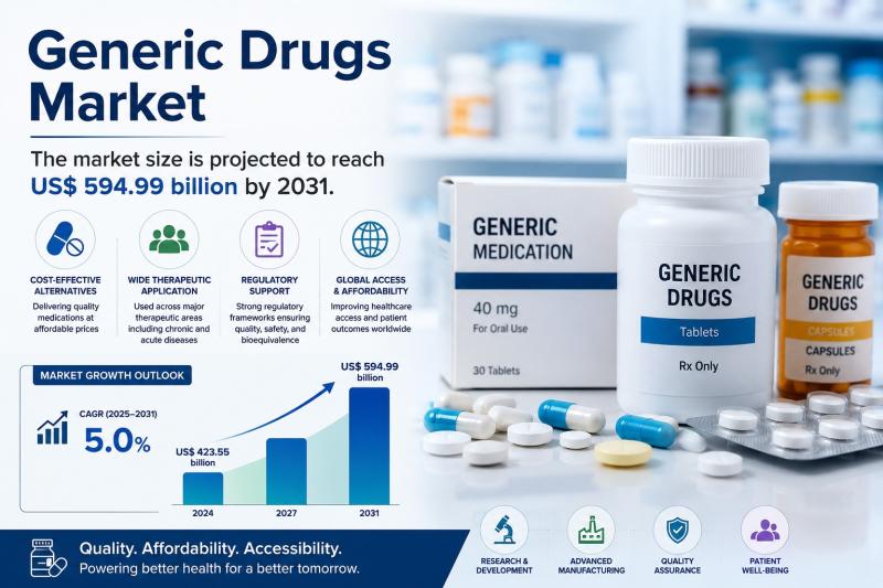 Generic Drugs Market to Surpass US$ 594.99 Billion by 2031,