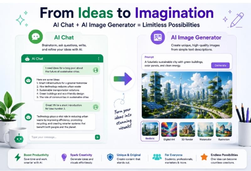 From Words to Visuals: How AI Chat and AI Image Generators