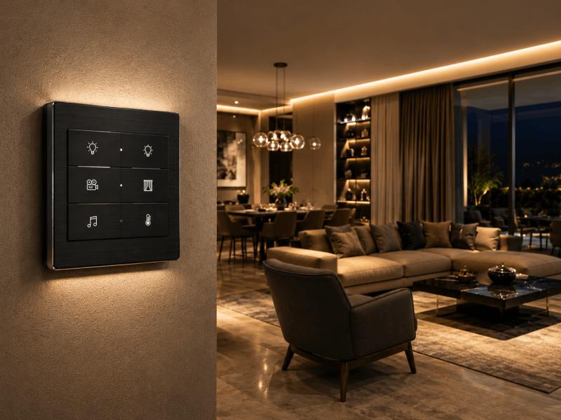 Professional smart switches and dimmers designed for intelligent KNX home automation and seamless lighting control