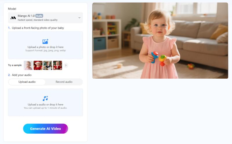 Mango AI's Baby AI Video Generator Turns Photos into Talking Baby Videos