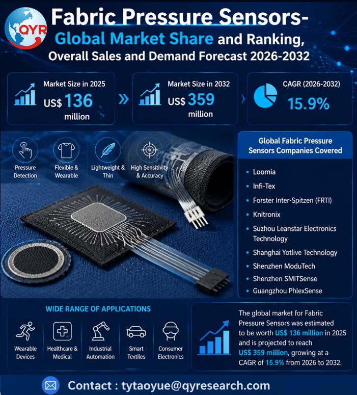 Fabric Pressure Sensors Global Market 2026-2032: Size Dynamics, Key Trends and Growth Trajectory Forecast