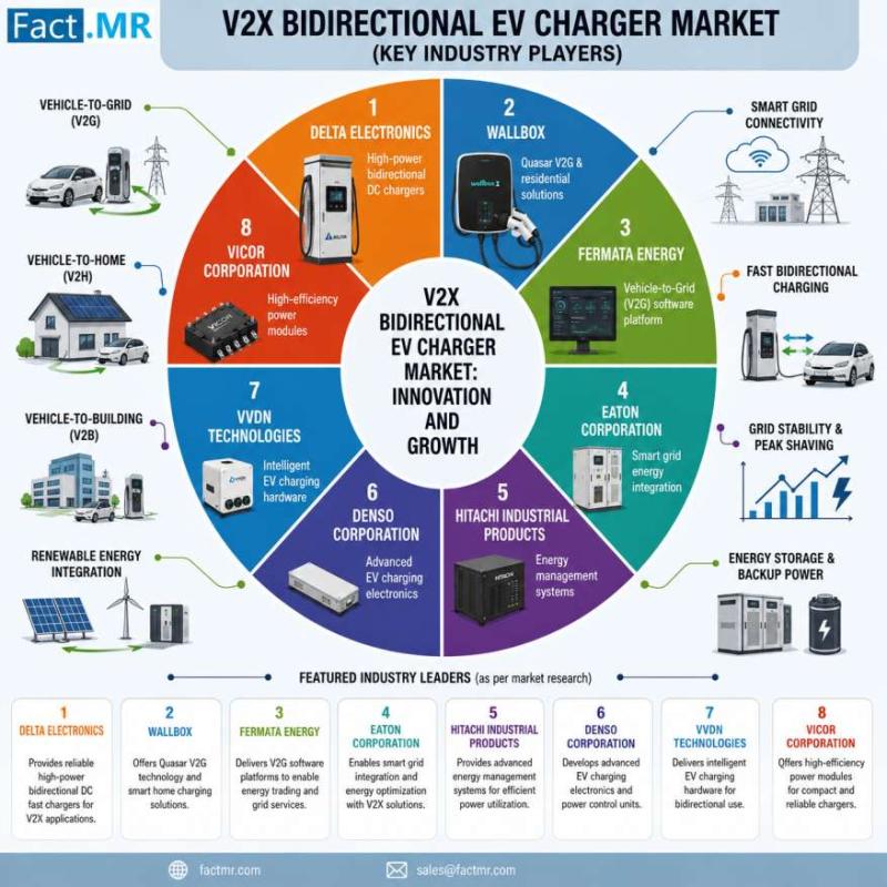 V2X Bidirectional EV Charger Market to Expand at 14.8% CAGR Through 2036, Driven by Grid Modernization, Renewa