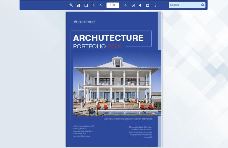 FlipHTML5's architectural portfolio templates empower architects, designers, and students to create professional portfolios.