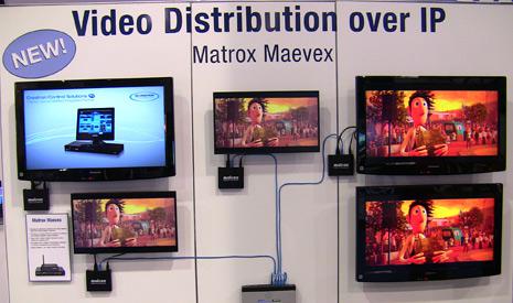 The Matrox Maevex Series encoder/decoder delivers Full 1080p HD H.264 encoded video over TCP/IP networks.