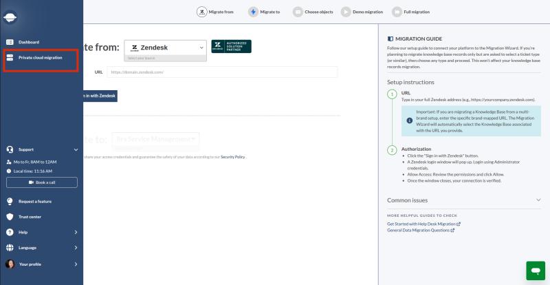 Private Cloud Migration option