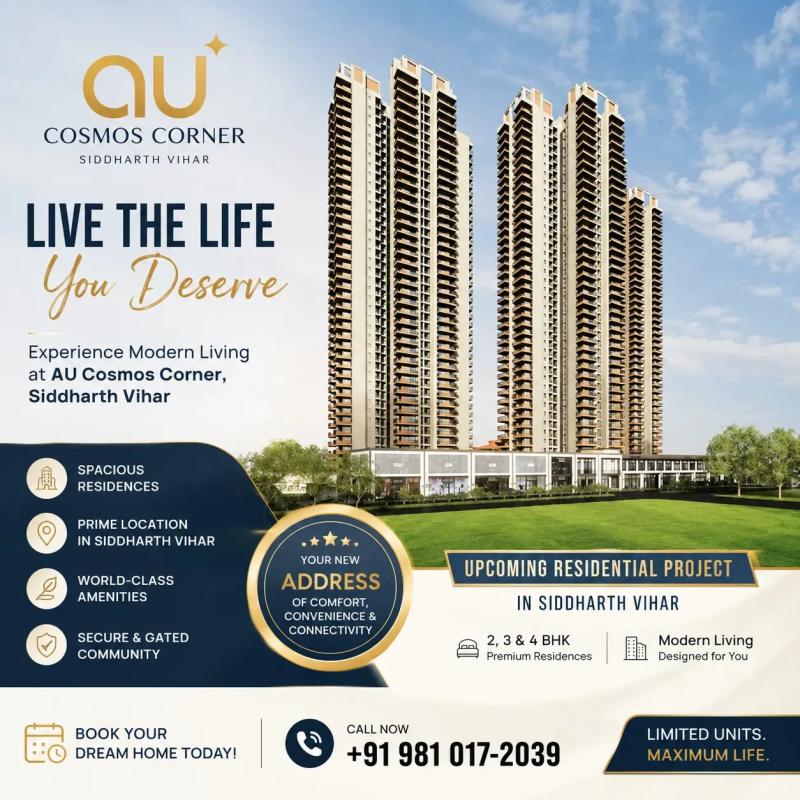 AU Cosmos Corner, Siddharth Vihar - an upcoming Ghaziabad project with modern homes & prime NCR connectivity. Explore plans now.