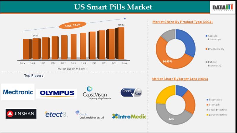 US Smart Pills Market Projected to Rises via Digital Health Integration by 2025-2033 | Medtronic, CapsoVision, Inc., Olympus, Check-Cap, IntroMedic