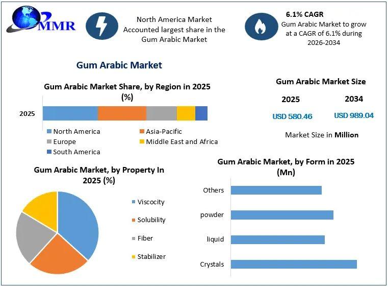 Gum Arabic Market to Reach USD 989.04 Million by 2034 as